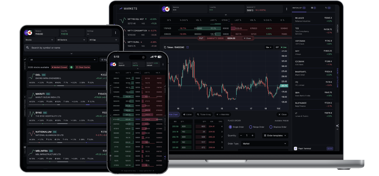 FlashTerminal dashboard