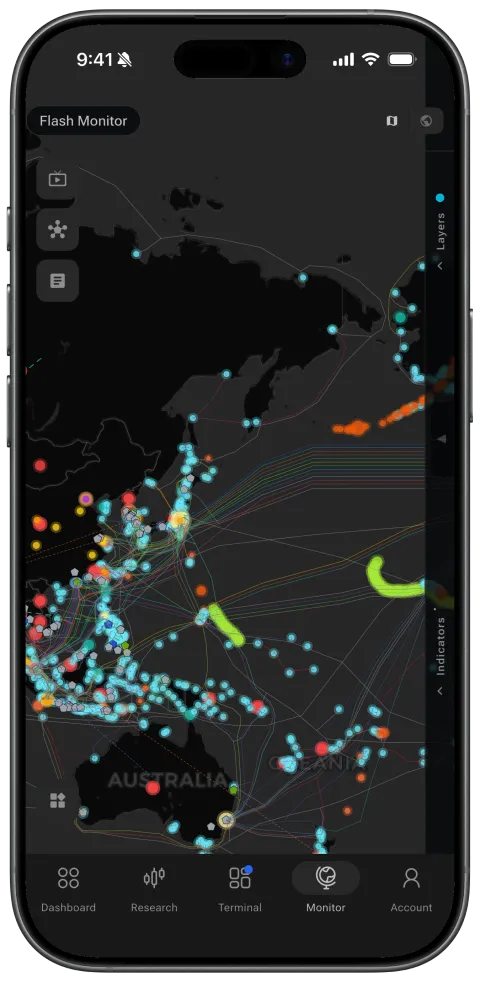 Flash Monitor map with live layers on phone
